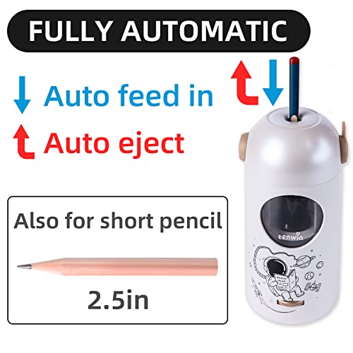 Automatic Rechargeable Pencil Sharpener for Colored Pencils (Silver)