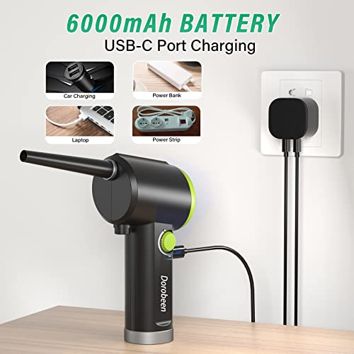 Dorobeen Cordless Air Duster, Stepless Speed 41000RPM, Portable & Rechargeable for Electronics Cleaning