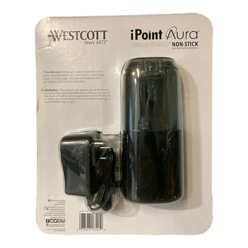 Westcott iPoint Aura Titanium Nonstick Electric Pencil Sharpener (Black)