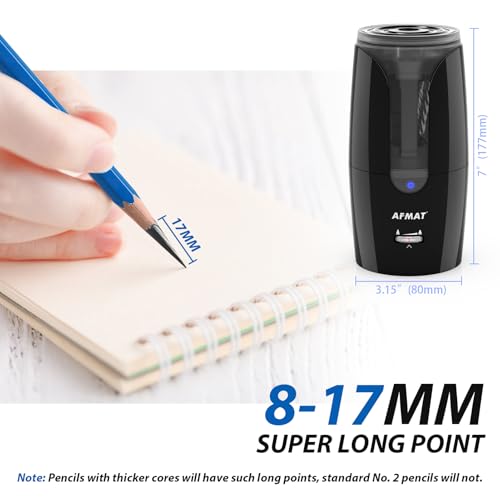 Electric Pencil Sharpener for Artists, Rechargeable, Fast Sharpening, Auto Stop, Long Point
