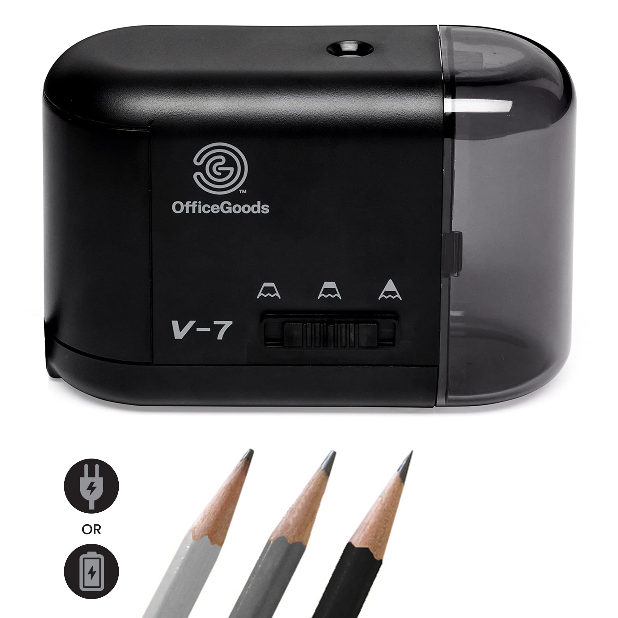 Battery/Cord-Powered Office Goods Portable Electric Pencil Sharpener - Perfect for Colored & Drafting Pencils