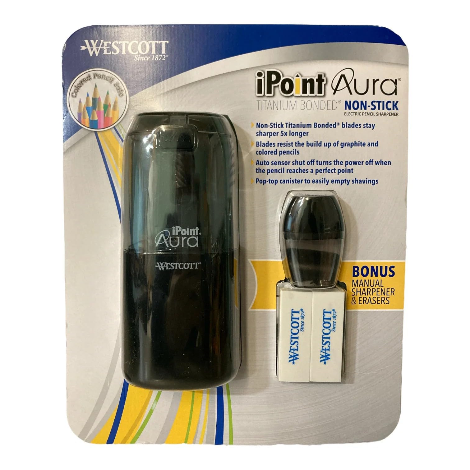 Westcott iPoint Aura Titanium Nonstick Electric Pencil Sharpener (Black)
