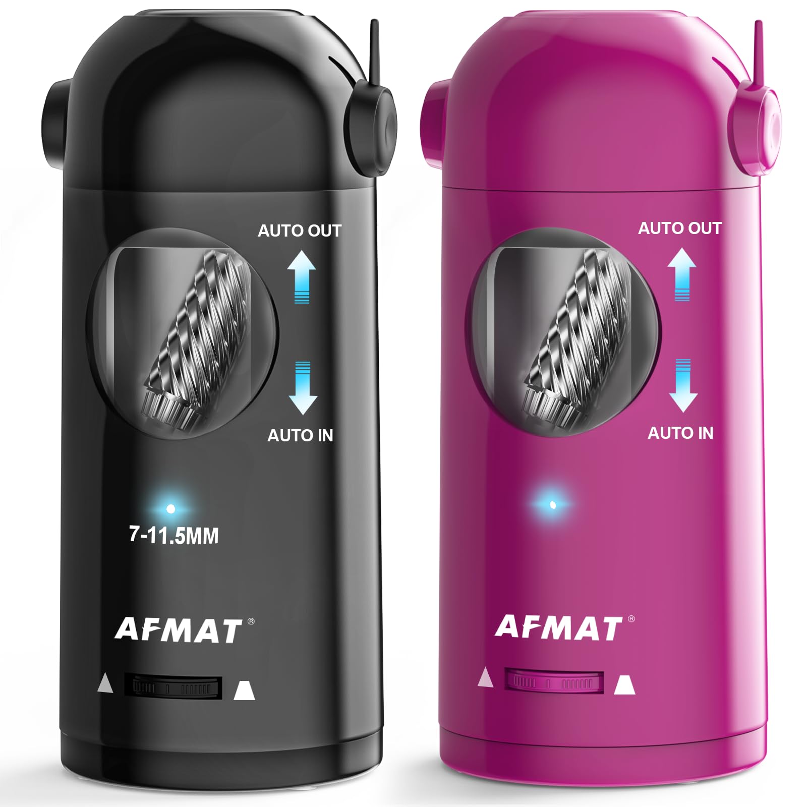 Automatic Pencil Sharpener Set, 2 Pack (Purple and Black)